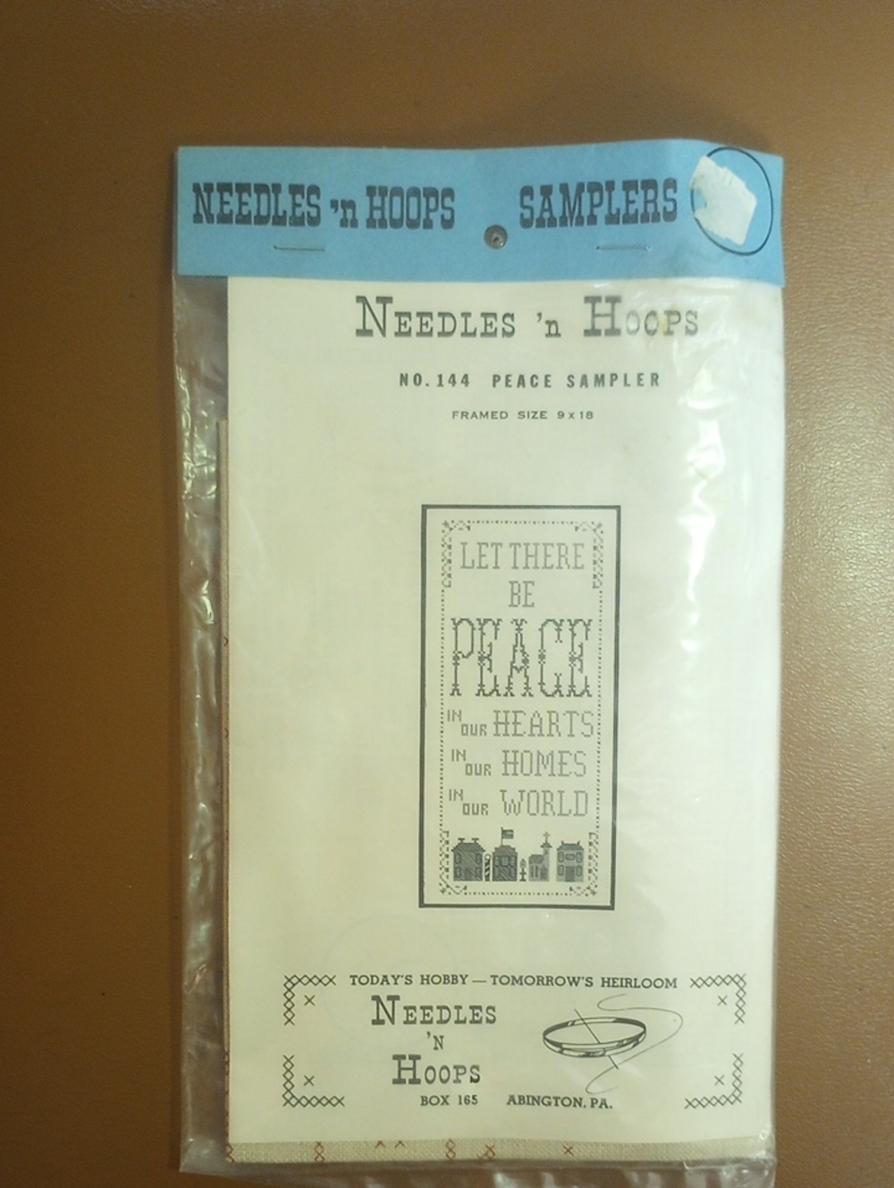NWT Needles 'N Hoops Stamped Cross Stitch Peace Sampler Kit No. 144